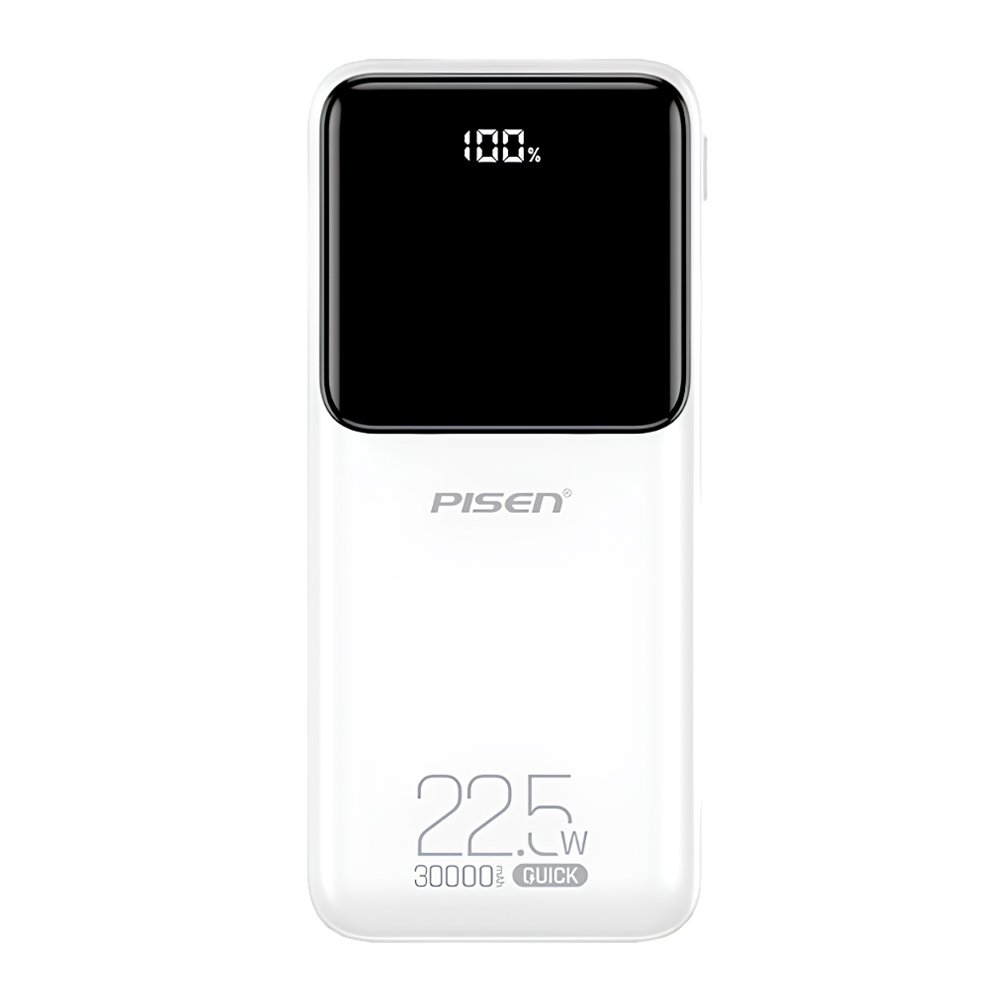 Power Bank 30000mah Pisen Bateria Portátil 22.5w Branca