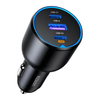 Carregador Veicular Ugreen Portas Usb C/a Máx. 130w Preto