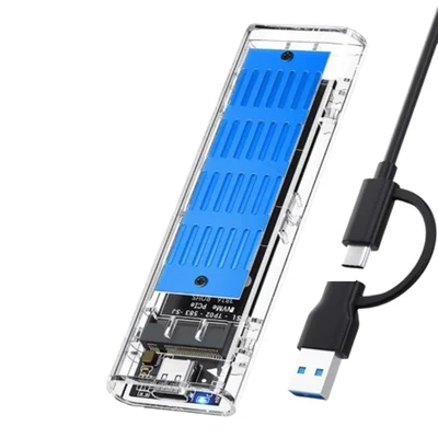 Adaptador Case Externo Transparente 10 Gbps SSD M.2 Nvme Usb 3.1 Tipo C