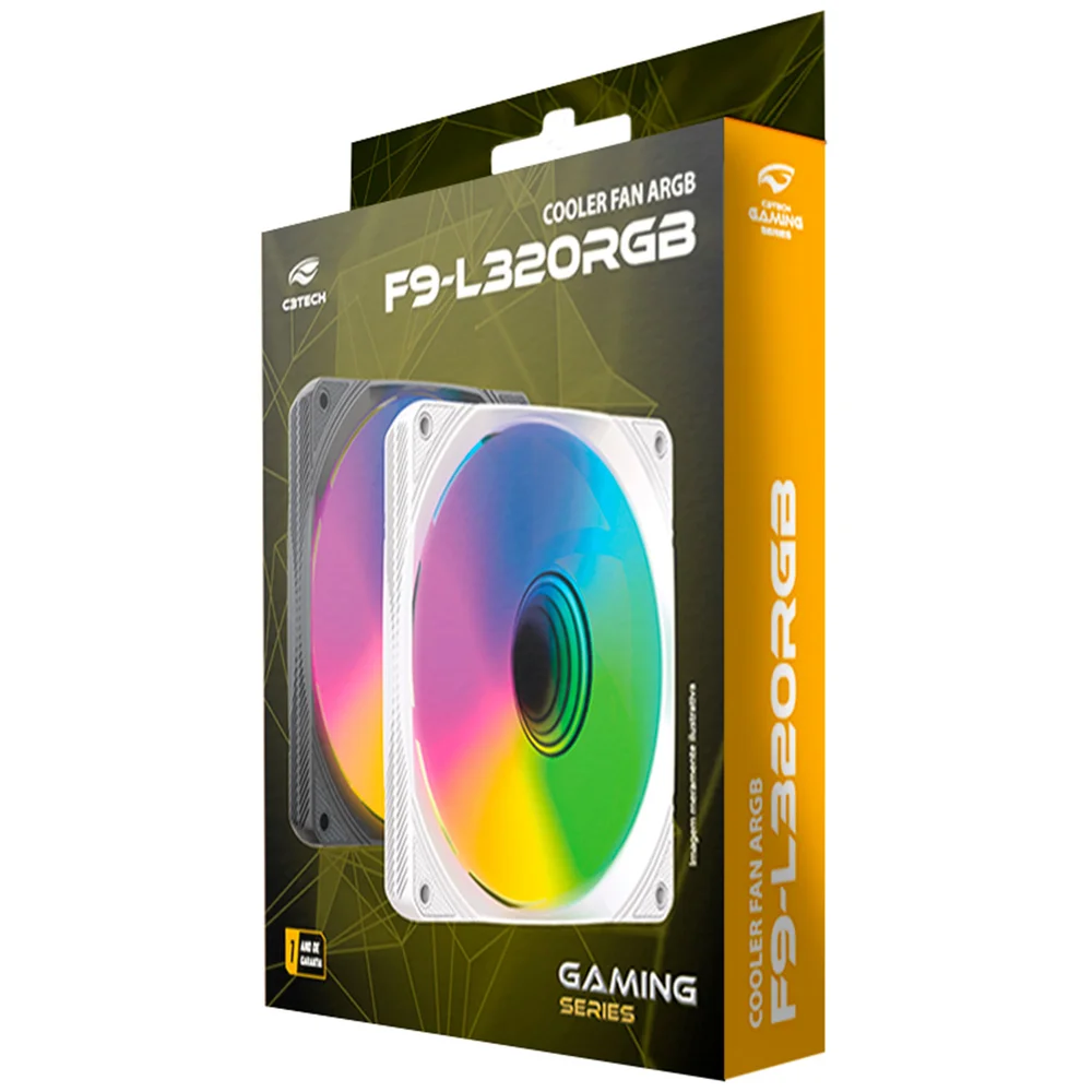 Imagem 4 de 4 do produto Cooler C3tech, Gamer, Fan 12cm ( 120mm ), ARGB Gaming, Branco - F9-l320whRGB