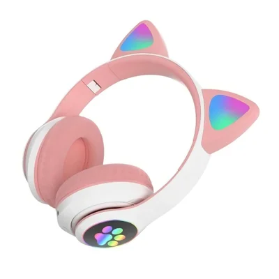 Fone Ouvido Gatinho Gamer Sem Fio LED Microfone Bluetooth