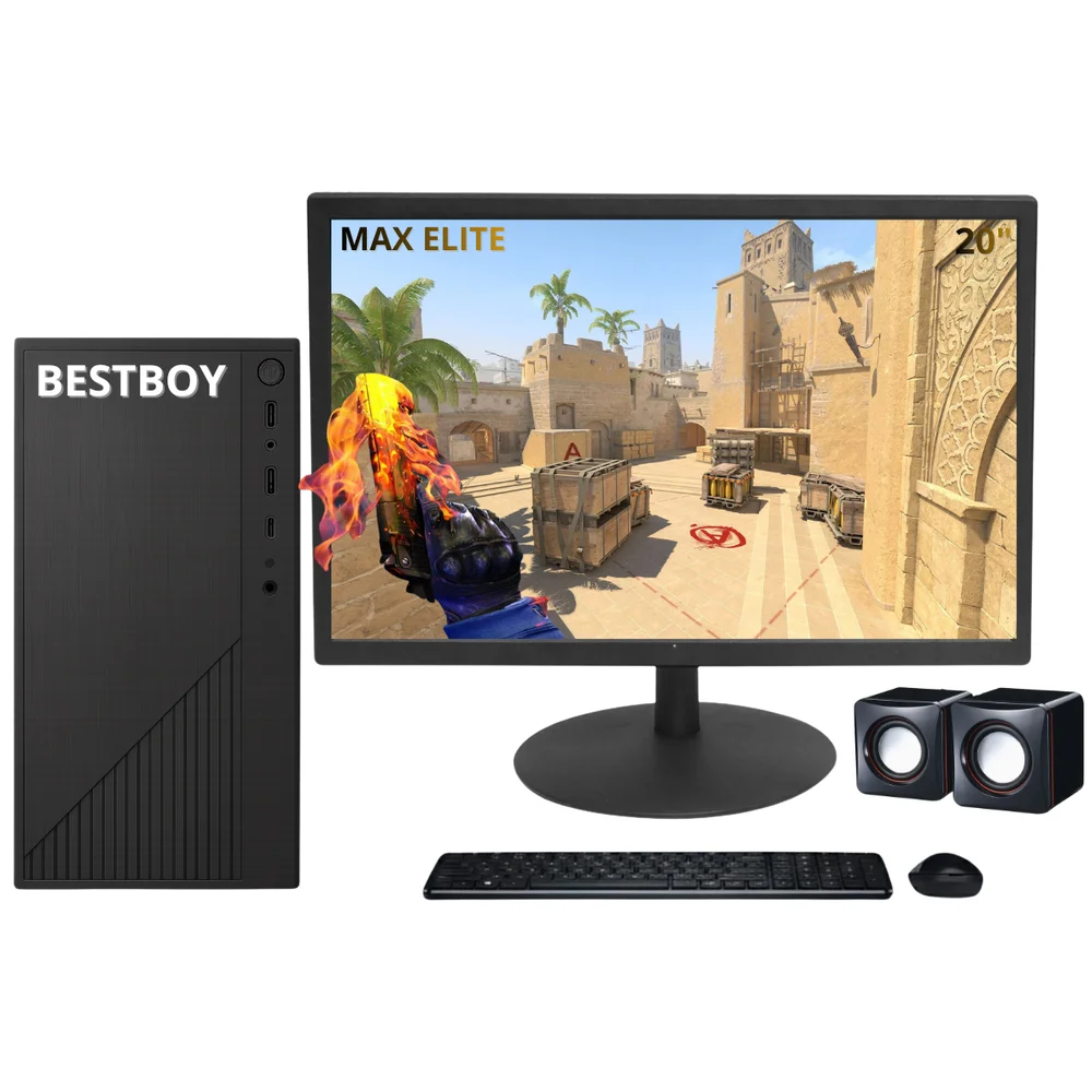 Computador Gamer Balão.info Bestboy Intel Core i5 8º 16gb Ram SSD 512gb Rx 580 8GB 500w Monitor 20 Preto