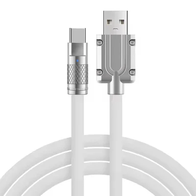 Cabo Usb C 120w Silicone Turbo Nao Quebra Resistente Branco