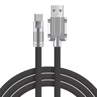 Cabo Usb C 120w Silicone Turbo Nao Quebra Resistente Preto