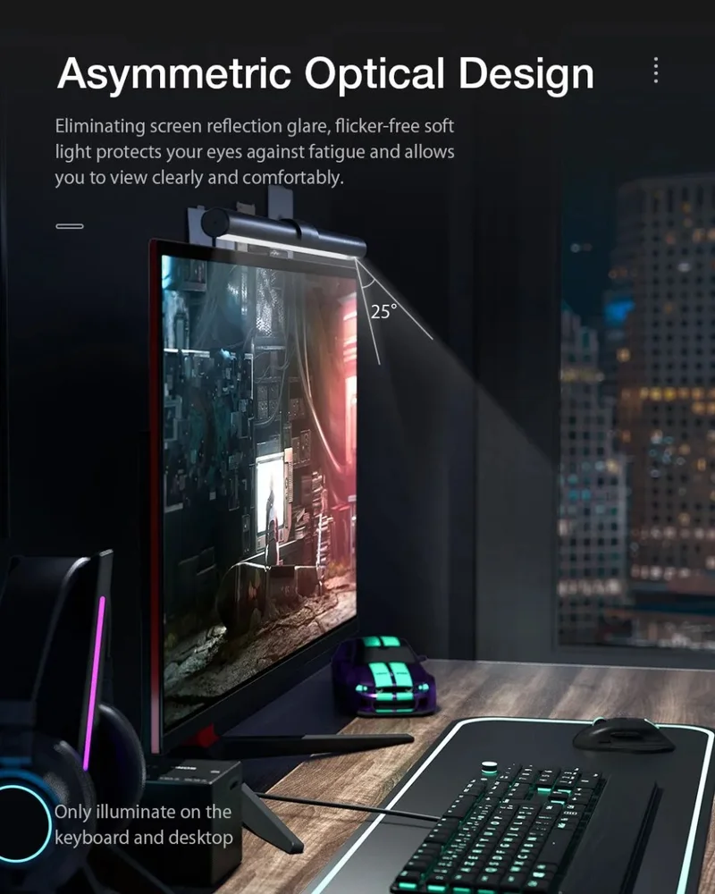 Imagem 4 de 5 do produto Luminária De Monitor LED Touch RGB Gamer Desktop Luz Tela PC Cyl-6909