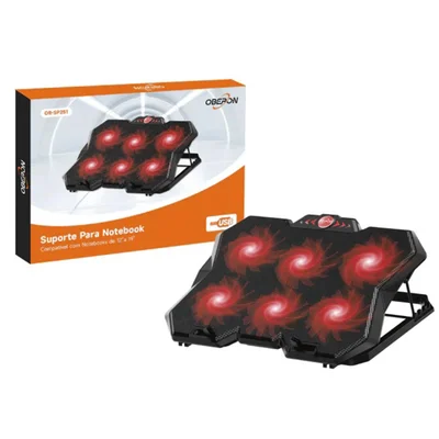 Suporte Para Notebook Base Inclinavel 6 Coolers Fans Com LED