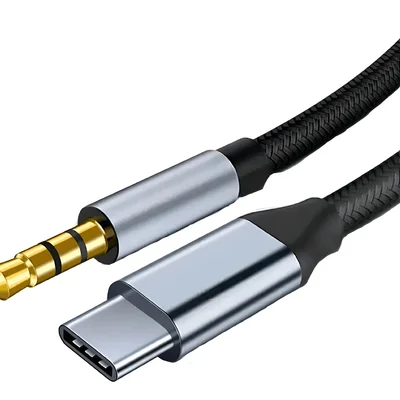 Cabo De Áudio Usb-c Para P2 Entrada Auxiliar Para Celulares
