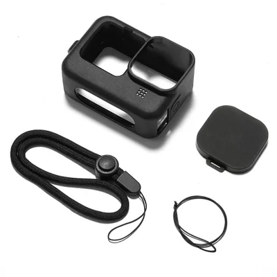 Capa Case Protetora de Silicone Compatível com GoPro HERO 13 12 11 10 9 Black + Tampa de Lente + Cordão - Brcshop Cor: Preto