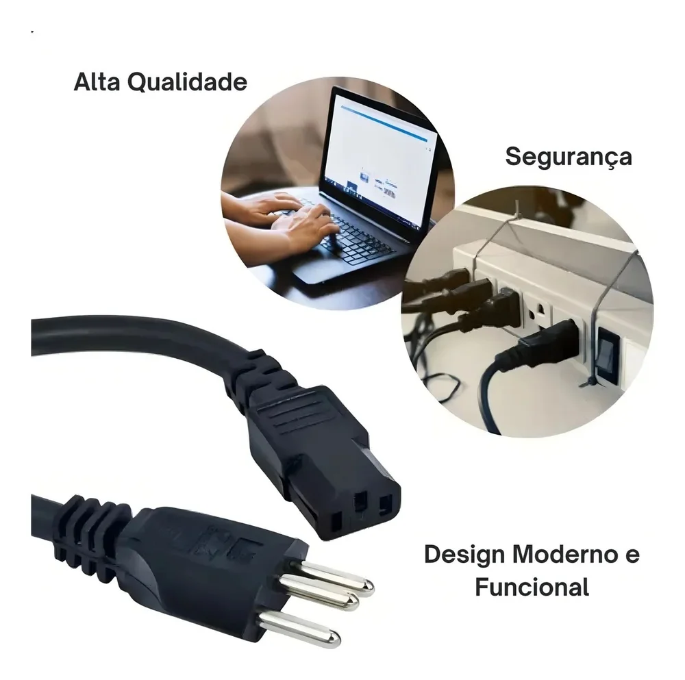 Imagem 4 de 4 do produto Cabo De Força Para Cpu Ou Caixa Som