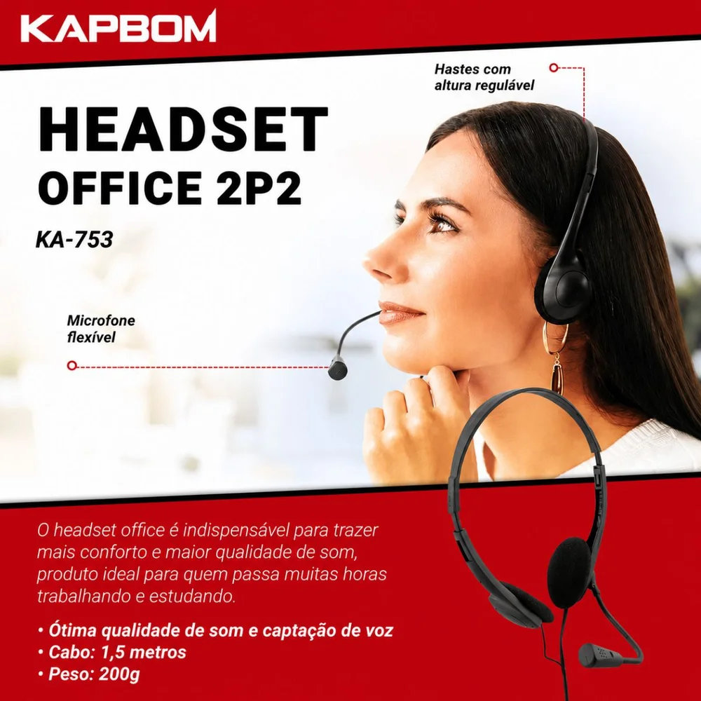 Imagem 4 de 5 do produto Fone De Ouvido Over-ear Gamer Bright Headset Office 0010