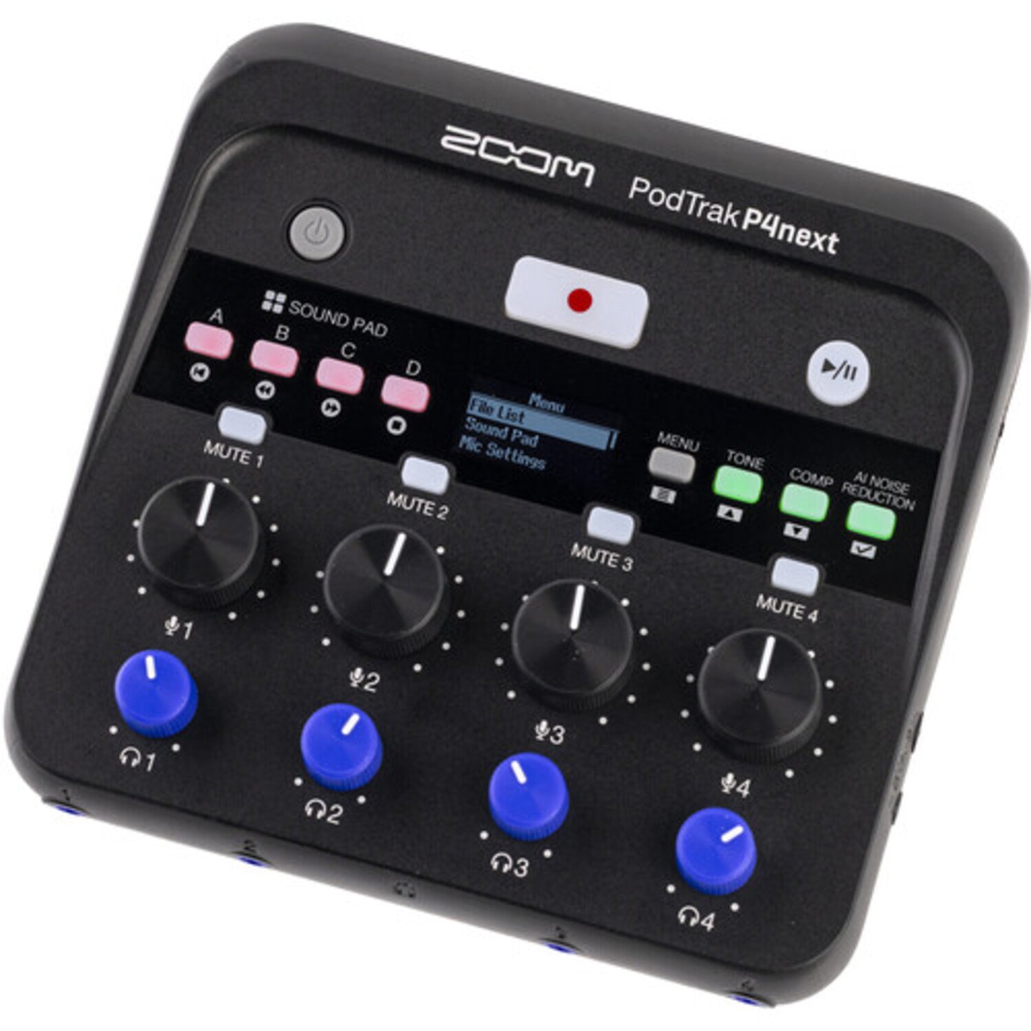 Gravador Zoom Podtrak P4next Áudio Podcast Multitrack Portátil