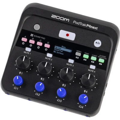 Gravador Zoom Podtrak P4next Áudio Podcast Multitrack Portátil