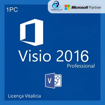 Microsoft Visio 2016 – Licença   Física (1 PC | Chave Impressa)