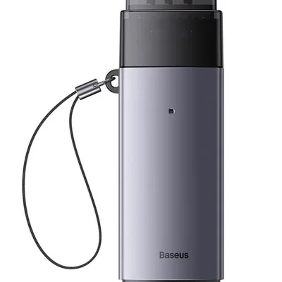 Adaptador Baseus Lite Series, Leitor De Cartões Portátil Usb 3.0 Com Dois Slots Para Cartões De Memória Flash Sd, Tf, Micro Sd, Sdxc, Sdhc, Mmc, Rs-mm