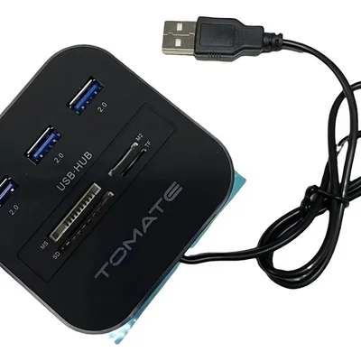 Hub Usb 2.0 7 Portas 480mbps Leitor De Cartão Mst-008 - Tomate