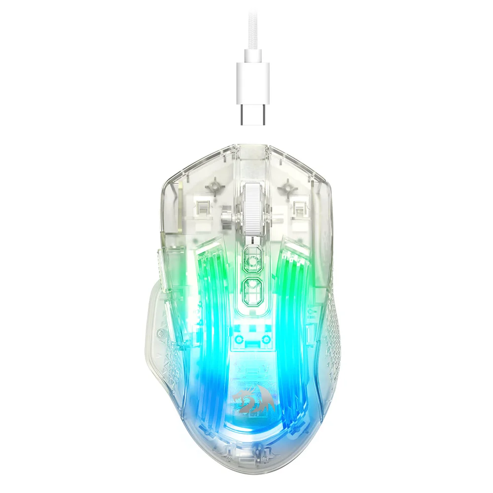 Imagem 2 de 5 do produto Mouse Gamer Redragon Chazzis Cristal RGB M695ct Transparente