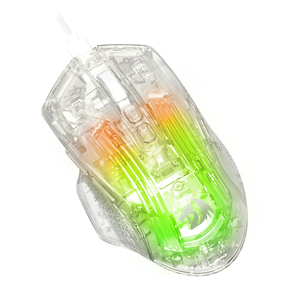 Imagem 3 de 5 do produto Mouse Gamer Redragon Chazzis Cristal RGB M695ct Transparente