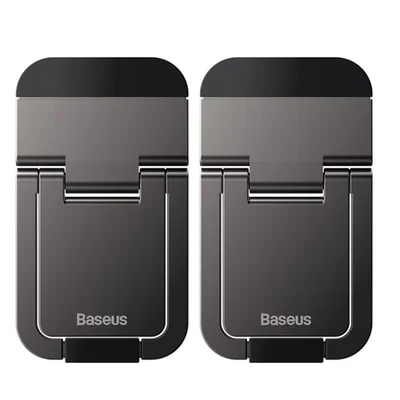 Suporte Para Laptop Baseus Slim (2 Unidades) Compacto, Durável, Dissipação De Calor, Ângulo De Visão Ajustável - Preto