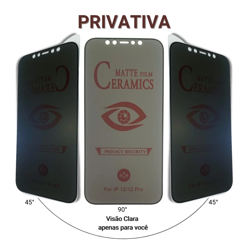 Imagem 4 de 5 do produto Película Cerâmica Fosca Privacidade Para Moto G10 G20 G30 Anti Curioso