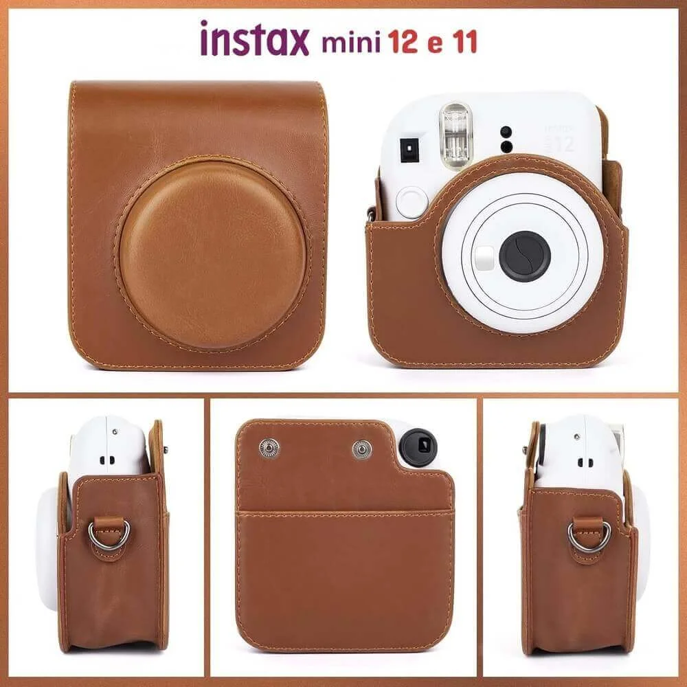 Bolsa Case de Couro Sintético para Câmera Instax Mini 12 e 11 – Estojo Proteção Elegante e Compacto, Acessório Ideal para Armazenamento Seguro Bolsa Case de Couro Sintético para Câmera Instax Mini 12 e 11 – Estojo Proteção Elegante e Compacto, Acessório Ideal para Armazenamento Seguro