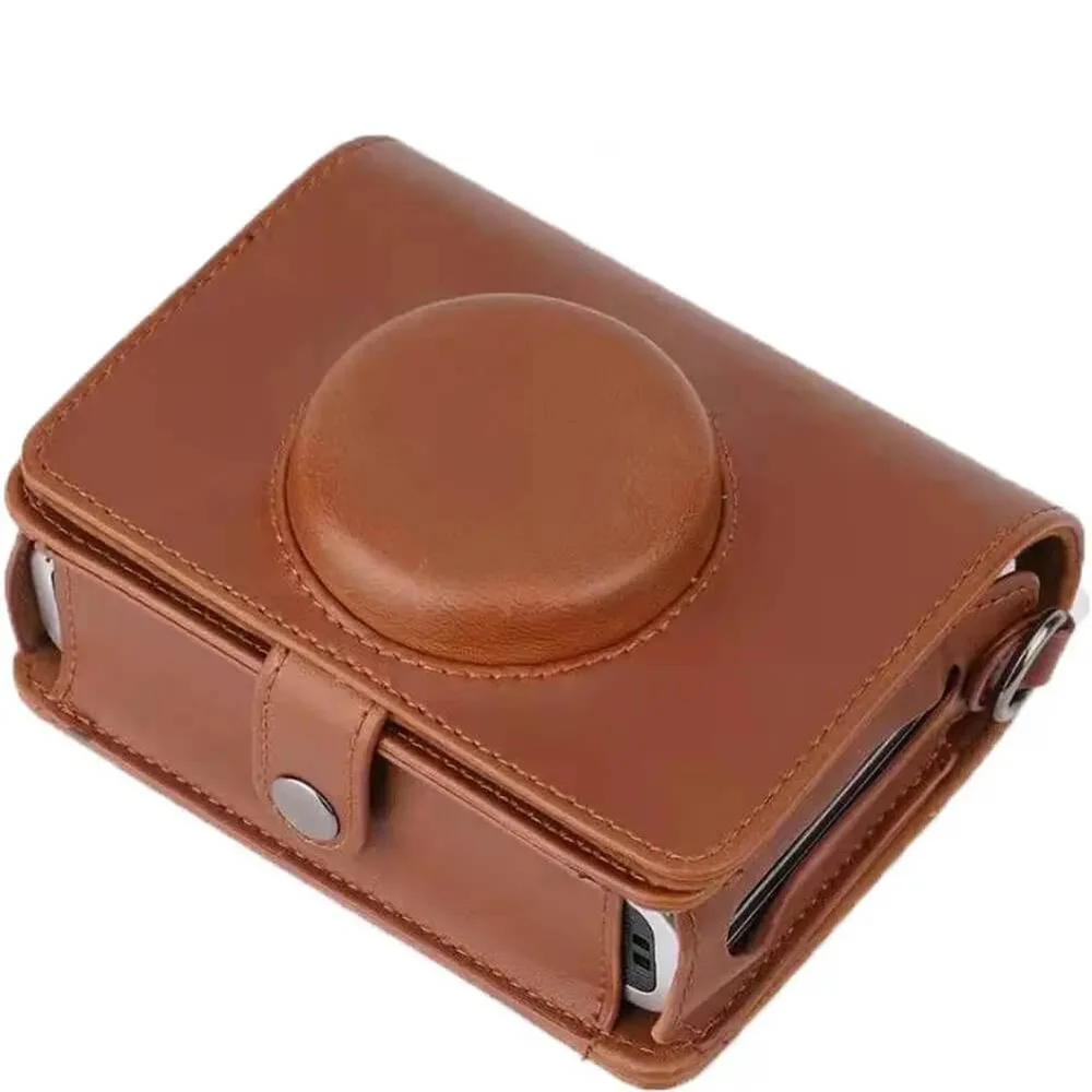 Bolsa Case de Couro Sintético para Câmera Instax Wide Evo – Estojo Proteção Elegante e Compacto, Acessório Ideal para Armazenamento Seguro
