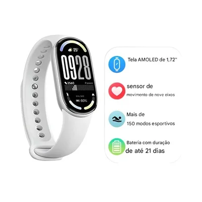 Xiaomi Smart Band 10 (m2459b1) Tela AmoLED De 1,72" Com 60hz, Prata — foto 4