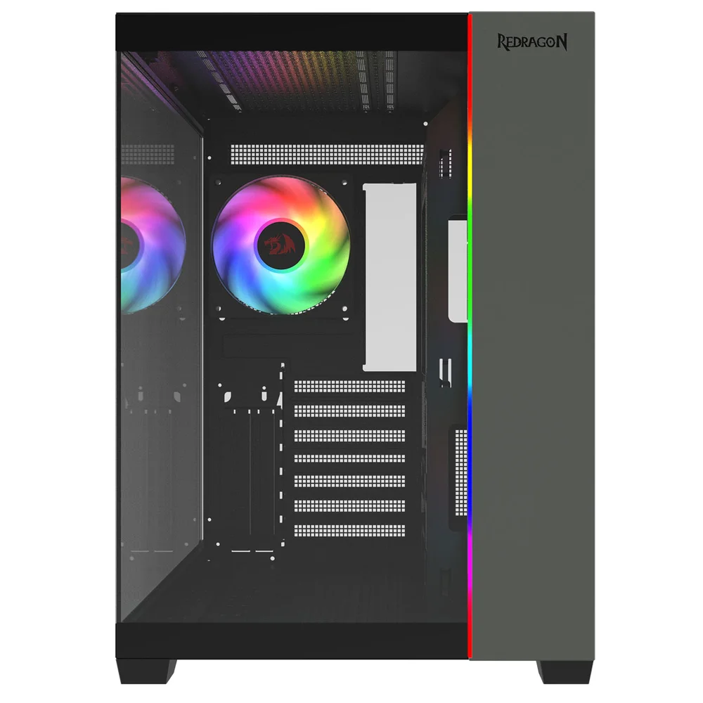Imagem 4 de 5 do produto Gabinete Gamer Mid Tower Sem Fan Sem Fonte Ca-614b Tesseract RGB Preto Redragon