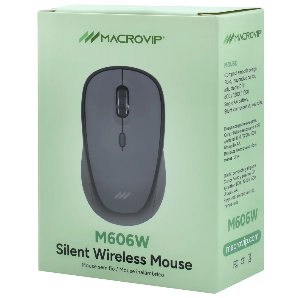 Imagem 3 de 3 do produto Mouse Sem Fio Macrovip Mv-m606wb Silent Preto