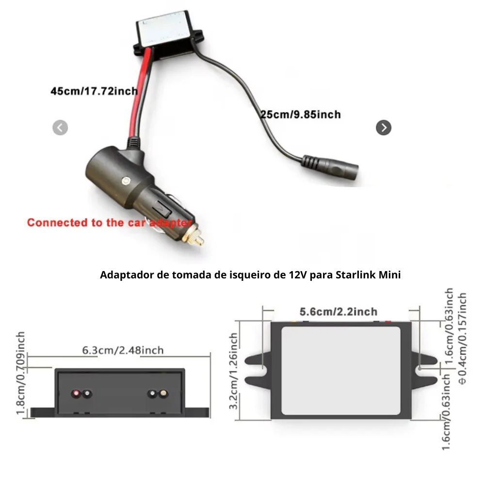 Imagem 5 de 5 do produto Conversor Automotivo Step Up Starlink 12/24v Para 30v Plugue Veicular