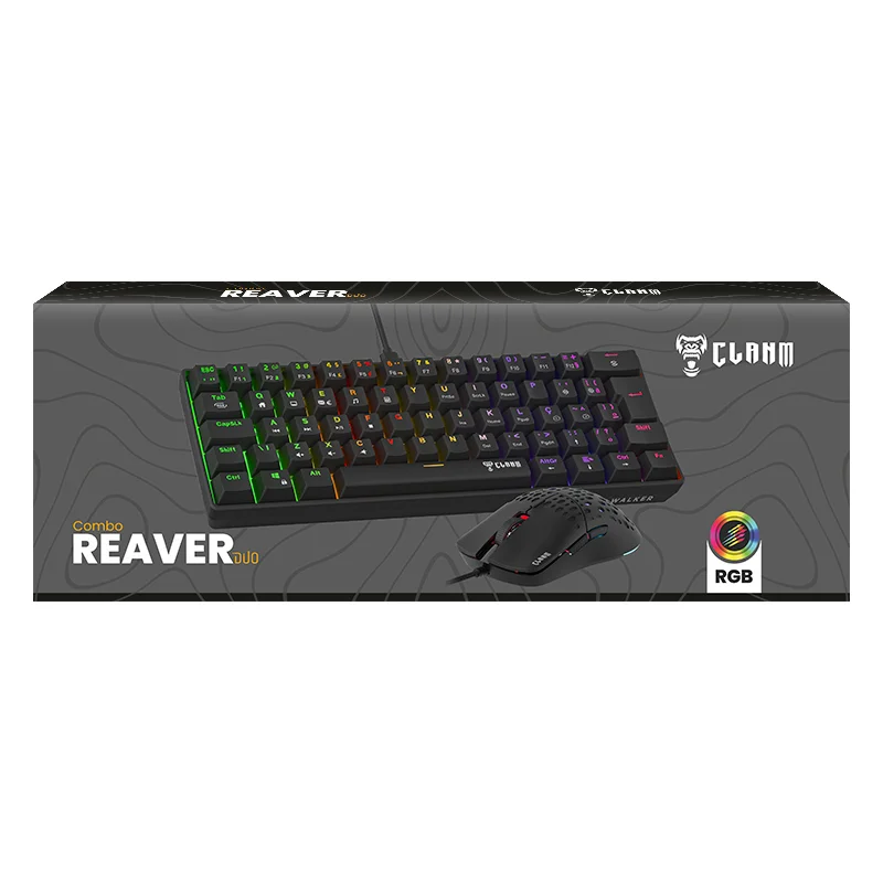 Imagem 3 de 5 do produto Kit Gamer Clanm Reaver Duo Mouse - Teclado