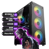 PC Gamer Ryzen 5 5500 c Placa de Vídeo RX 580 de
