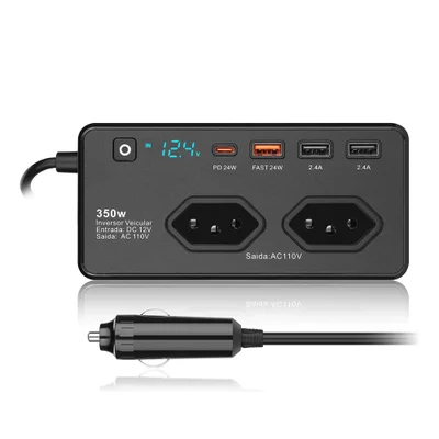 Transformador Inversor Automotivo 12v / 110v 350w Com Usb / Usb-c