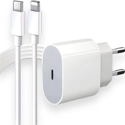 Cabo Usb-c-lightning + Fonte Carregado 30w Turbo Compatível Se X Xr 11 12 13 14   Gold