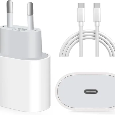 Fonte Carregador Turbo De Parede 30w Tipo-c Com Cabo Usb-c 1 Metro | Carregamento Rápido Bivolt Para Celulares, Tablets, Fones, Caixas De Som, Power