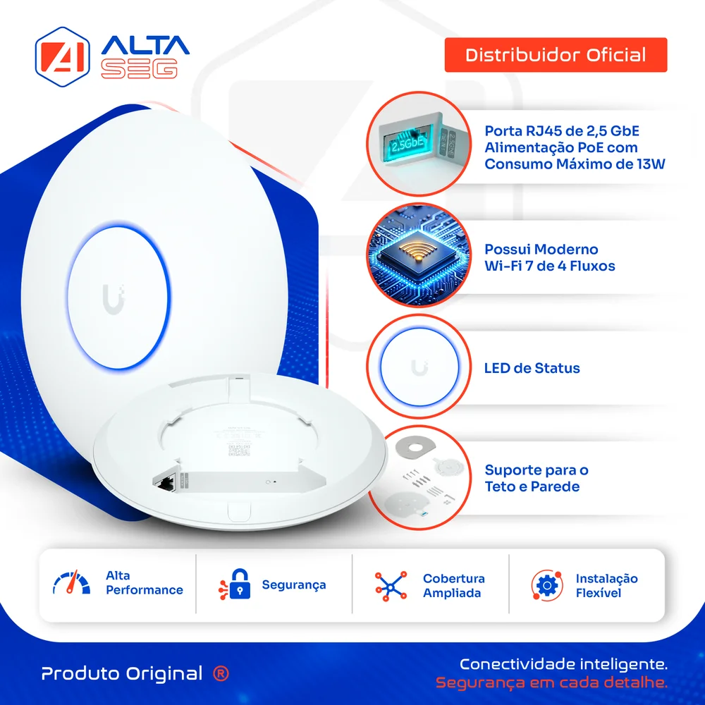 Imagem 2 de 5 do produto U7 Lite Com Fonte 15w 48v Ubiquiti | Roteador Wi-fi 7 Access Point Dual Band 4.3 Gbps + Injetor Poe