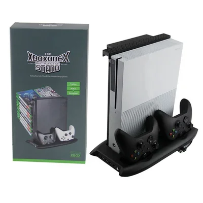 Base Vertical XBOX One X Cooler Carregador Hub Suporte Jogos