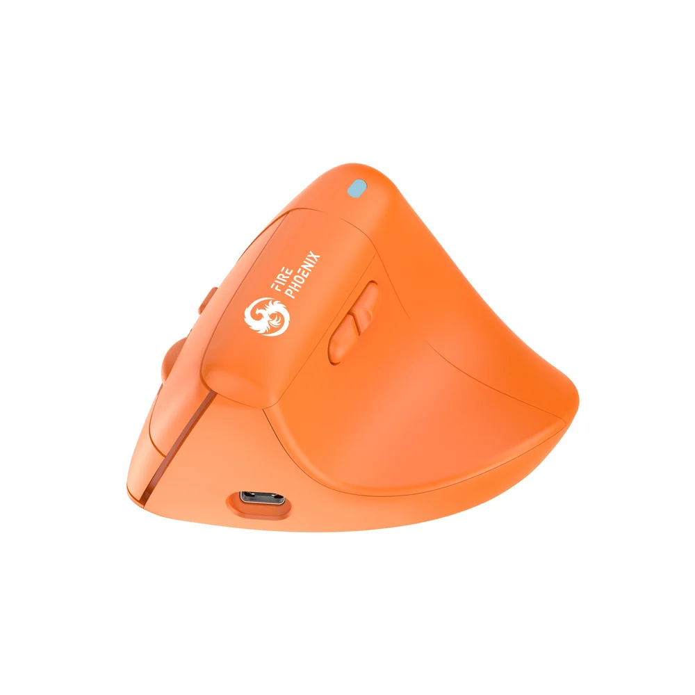Imagem 2 de 5 do produto Mouse Bluetooth Sem Fio Wireless Vertical Ergonomico 2.4ghz Recarregavel Fire Phoenix D-m4 Laranja