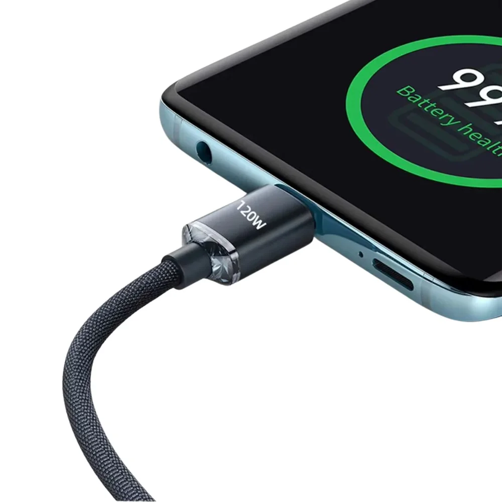 Imagem 2 de 5 do produto Cabo Carregador Usb-c X Usb-c 120w 25cm Para Ios E Android
