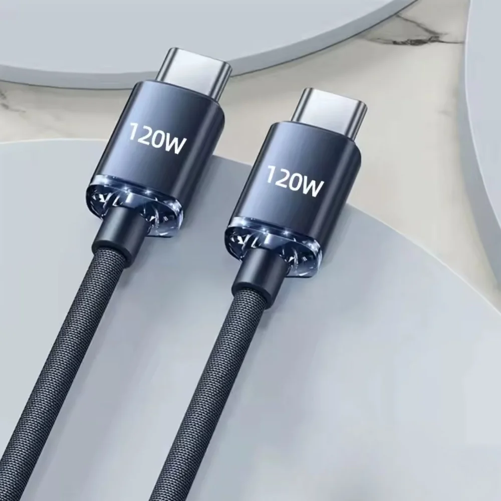 Imagem 4 de 5 do produto Cabo Carregador Usb-c X Usb-c 120w 25cm Para Ios E Android