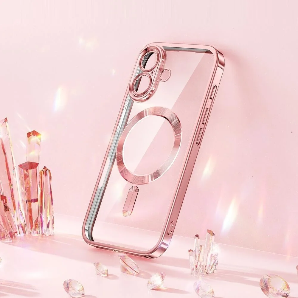Imagem 4 de 5 do produto Capa Magnética Compatível com Magsafe para o iPhone 17 - Proteção Completa nas Lentes das Câmeras e Carregamento por Aproximação Cor: Rosé