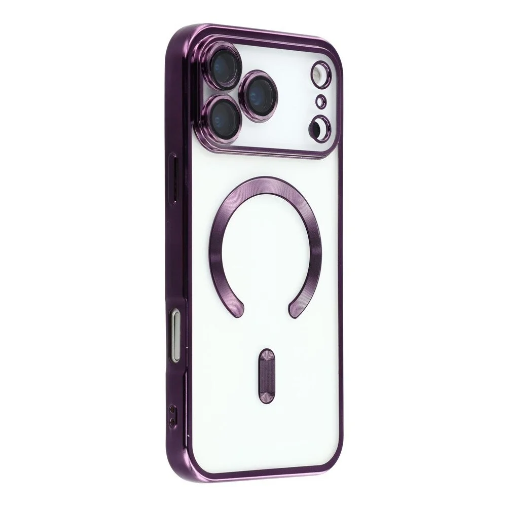 Imagem 5 de 5 do produto Capa Magnética Compatível com Magsafe para o iPhone 17 Pro - Proteção Completa nas Lentes das Câmeras e Carregamento por Aproximação Cor: Vinho
