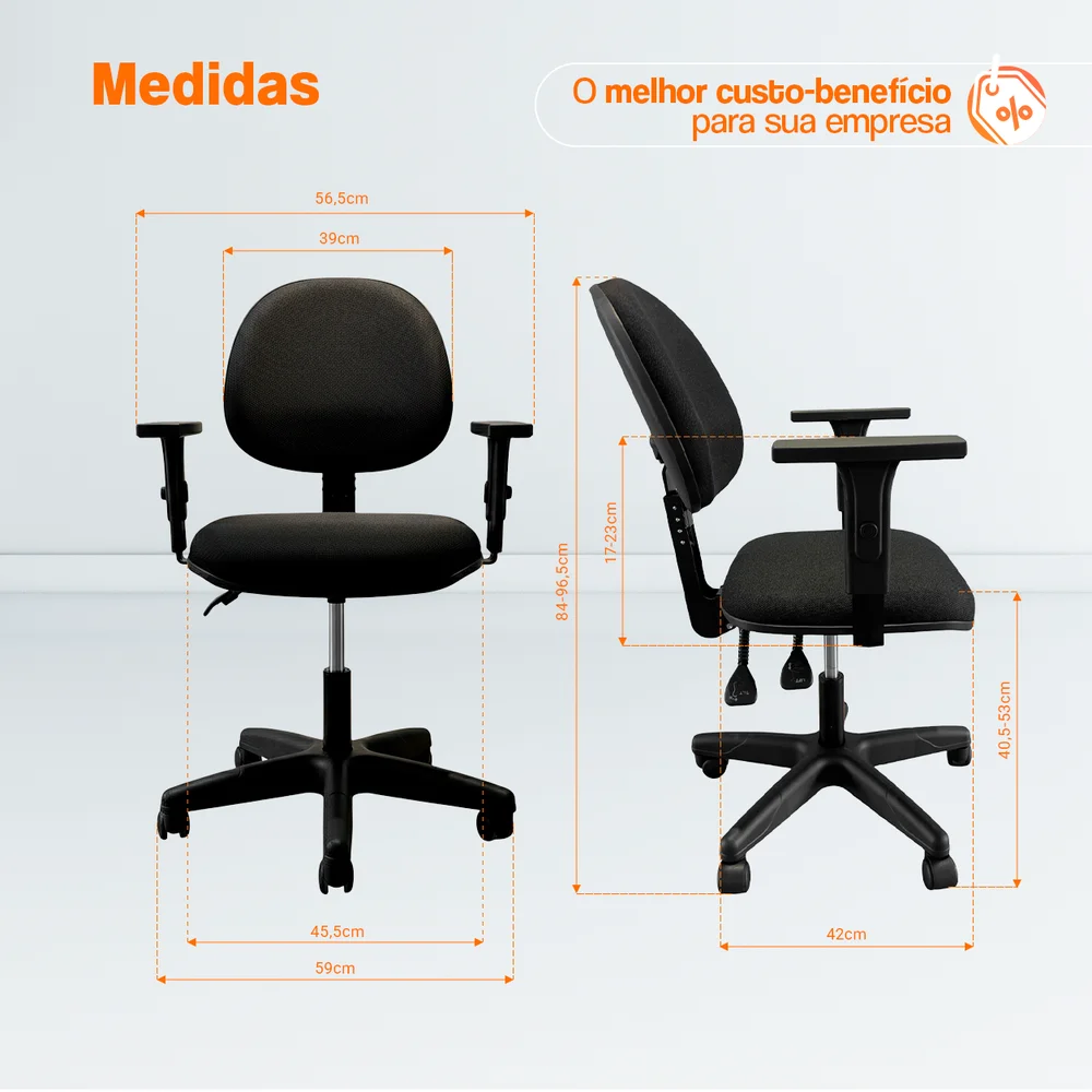 Imagem 4 de 5 do produto Cadeira de Escritório Oficial Operativa para Home Office e Salas de Reunião