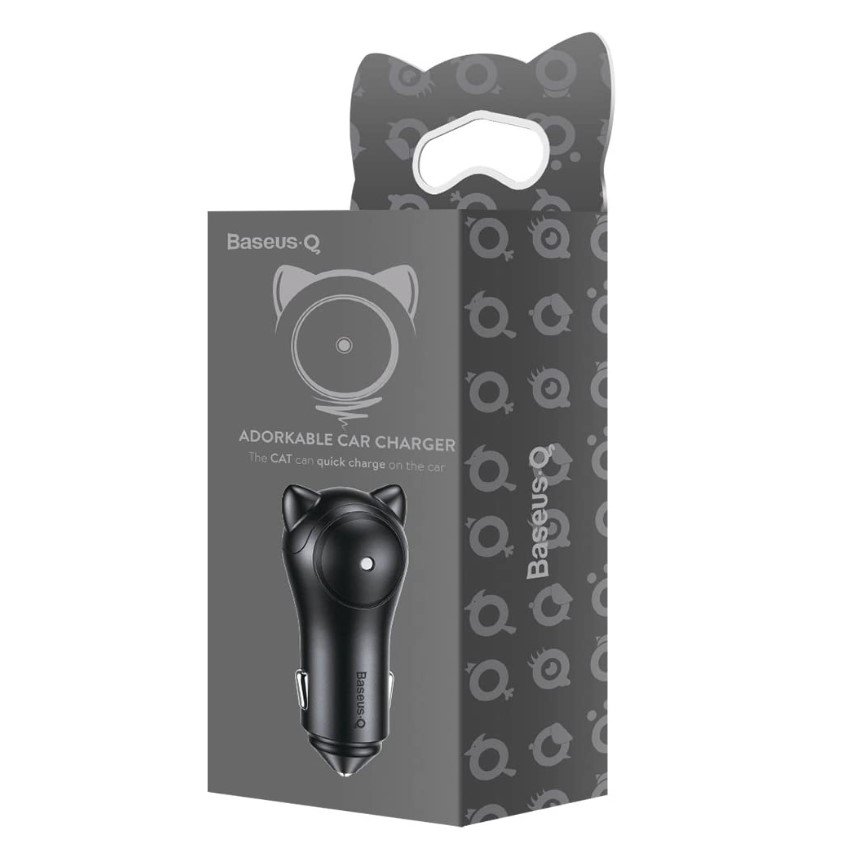 Carregador Veicular Baseus Adorkable Ccall-dm01 Com 2 Portas Usb 3a (preto)
