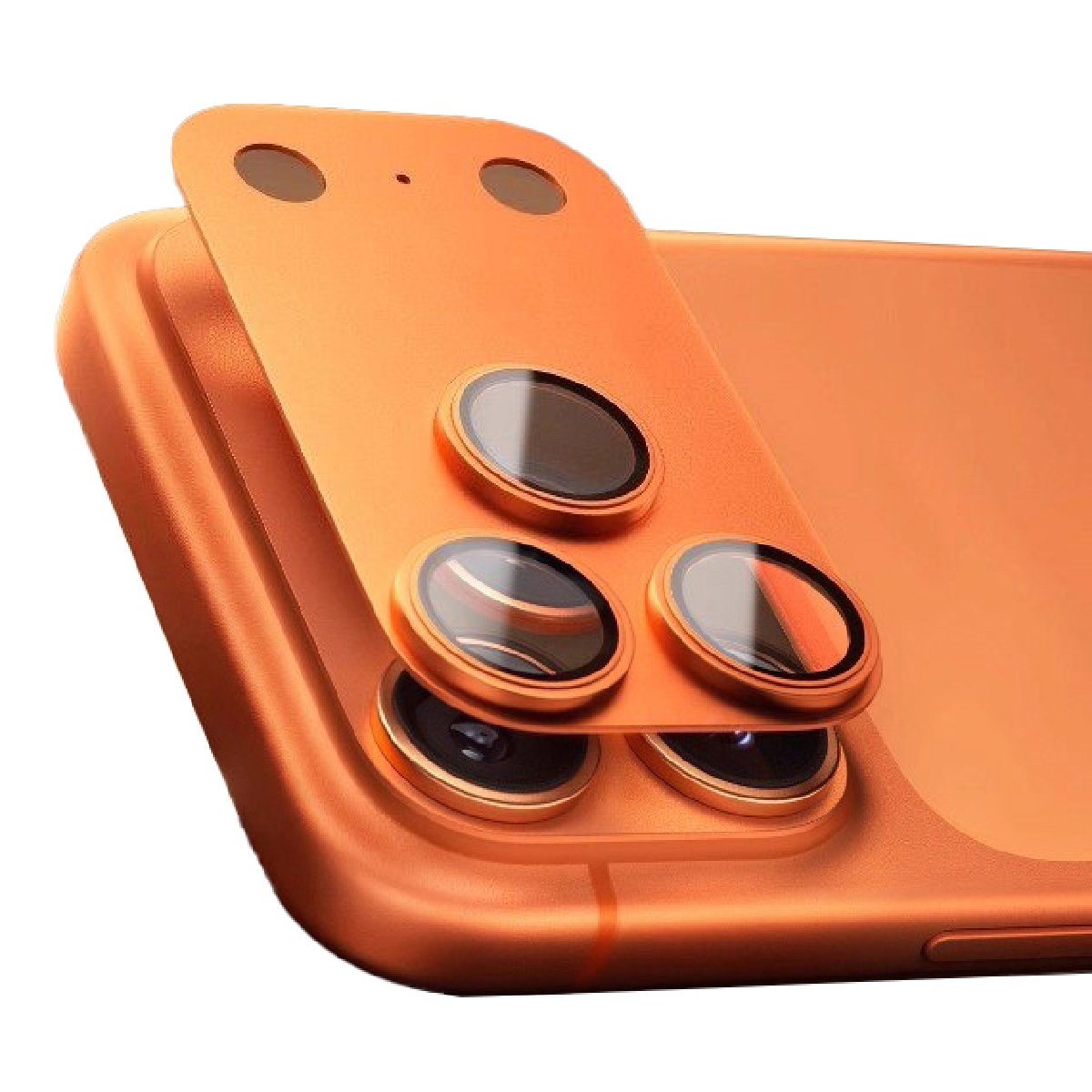 Película De Câmera Traseira Alumínio Lente Vidro Temperado Compatível Com Iphone 17 Pro Max Cor:laranja;tamanho:iphone 1