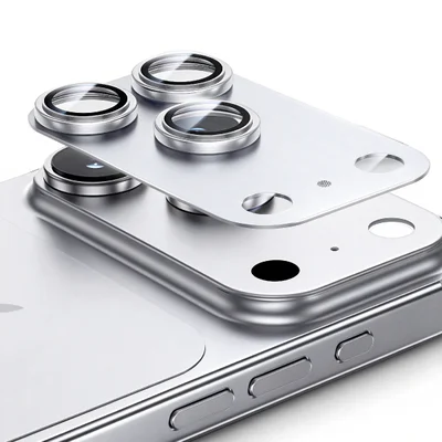 Película De Câmera Traseira Alumínio Lente Vidro Temperado Compatível Com Iphone 17 Pro Max Cor:prata;tamanho:iphone 17