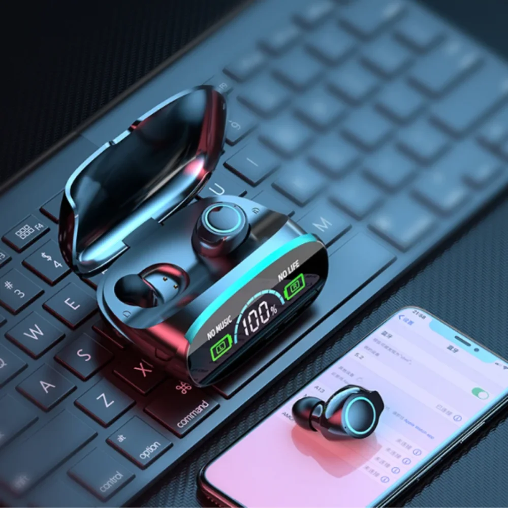 Imagem 3 de 5 do produto Fone De Ouvido Intra Auricular Bluetooth Com Case De Carregamento Visor Digital Altomex M38