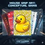 Adesivo Grip Universal P/ Mouse Gamer Branca C/ X Colorida