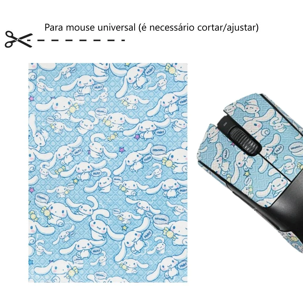 Imagem 2 de 4 do produto Adesivo Grip Universal P/ Mouse Gamer Cinnamoroll Azul