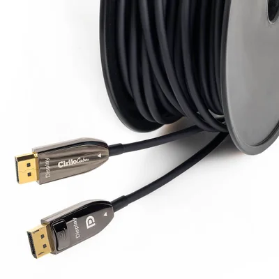 Cabo Displayport 1.4 Fibra Óptica De 8k 60hz 40 Metros