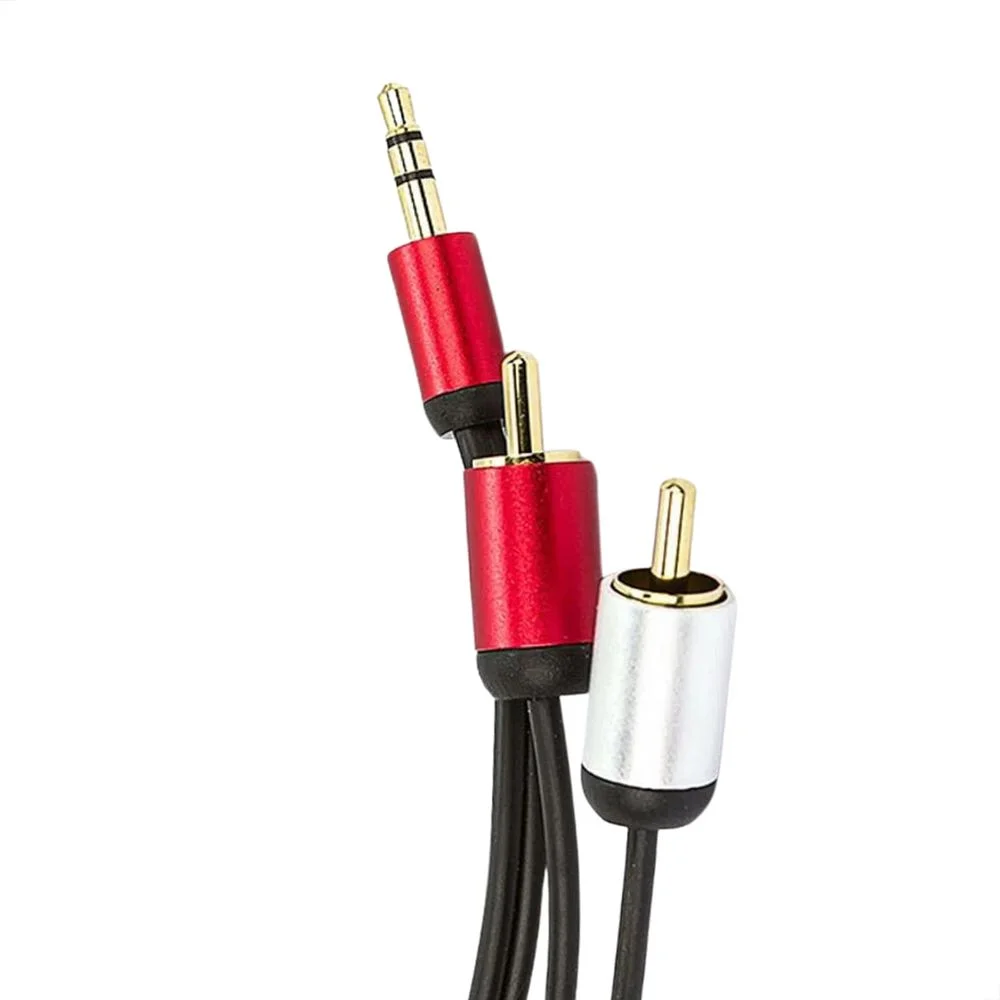 Imagem 2 de 3 do produto Cabo Conector P2 Estéreo Para Rca Profissional 2 Metros 2 Mt